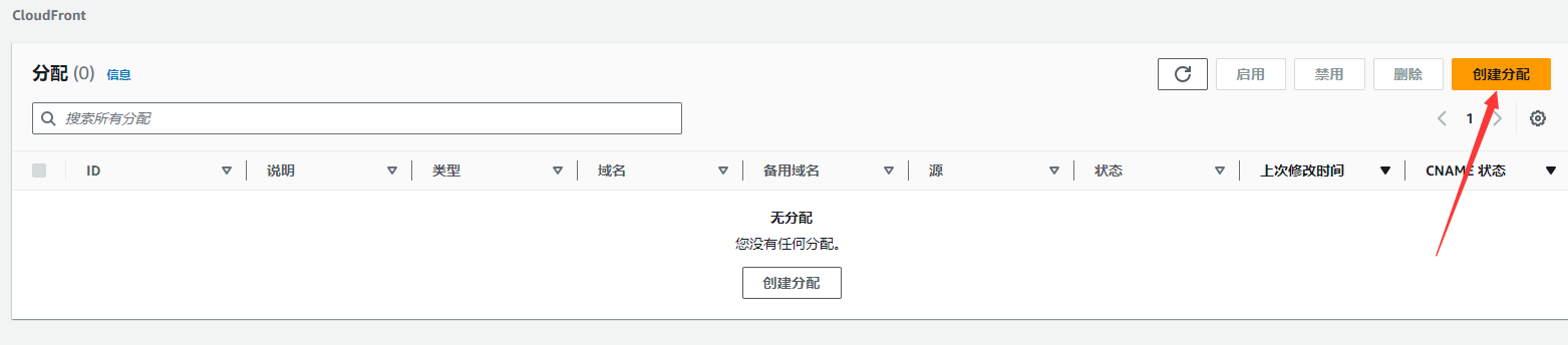 进入Amazon CloudFront