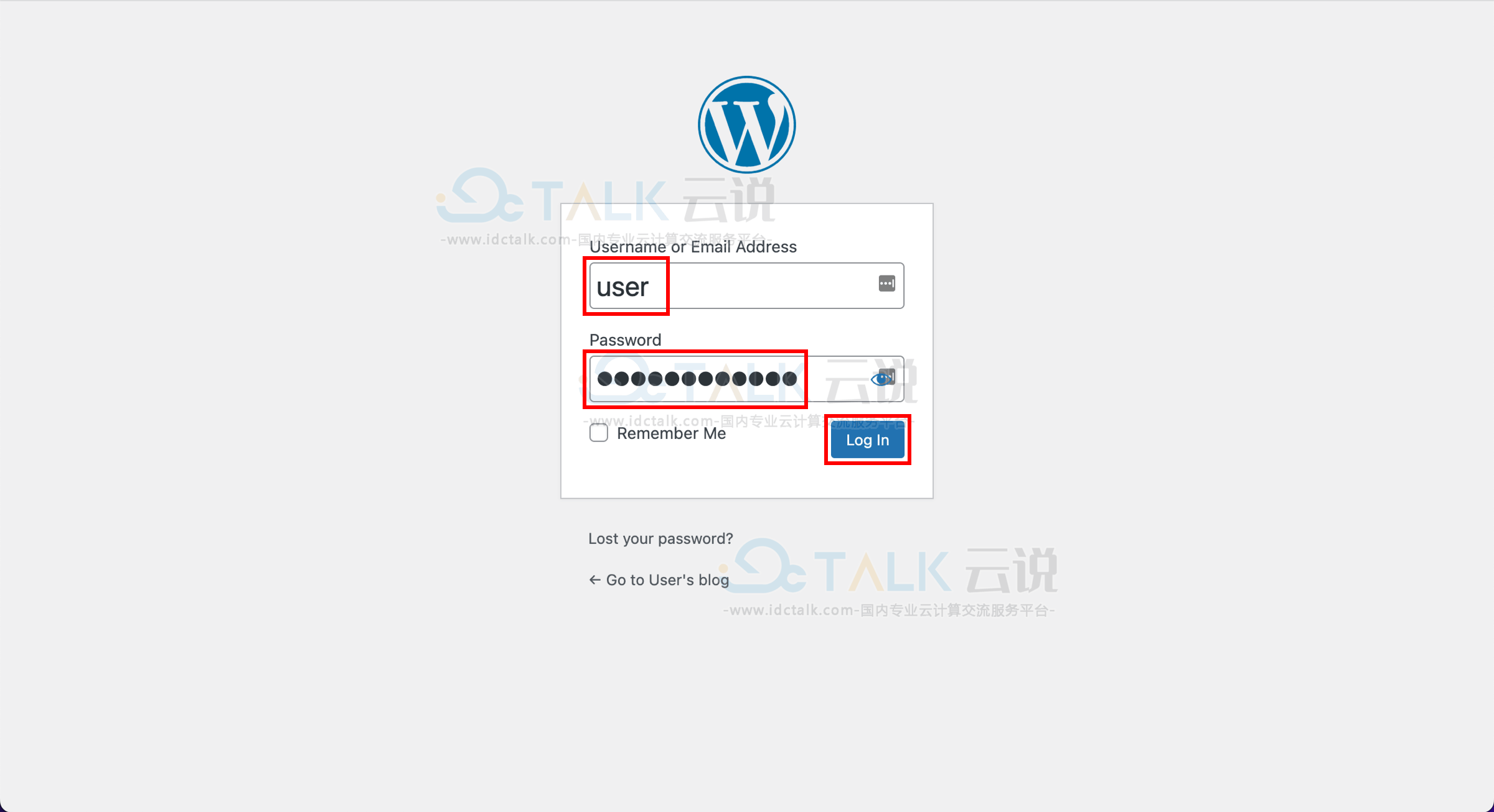 登录WordPress网站