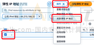 Amazon EC2实例分配弹性IP