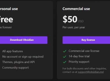 Obsidian是免费的吗
