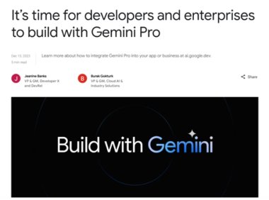 重磅！谷歌免费开放Gemini Pro 的API，媲美ChatGPT！