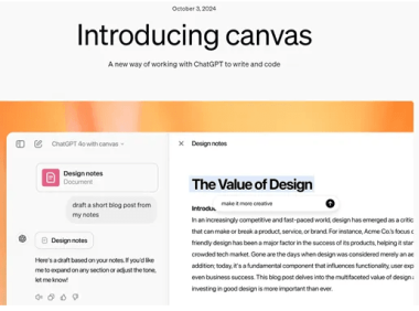 ChatGPT全新功能Canvas上线