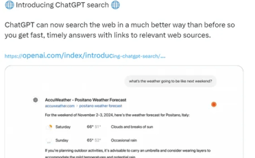 OpenAI正式发布ChatGPT网络搜索功能