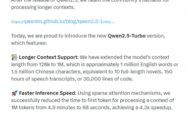 阿里推出开源AI模型Qwen2.5-Turbo
