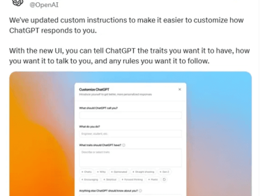 OpenAI重磅推出ChatGPT自定义功能